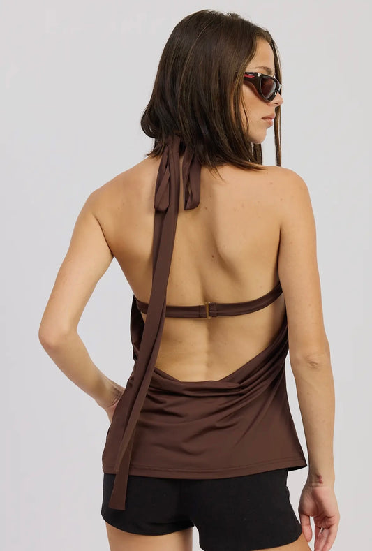 Espresso Drape Top