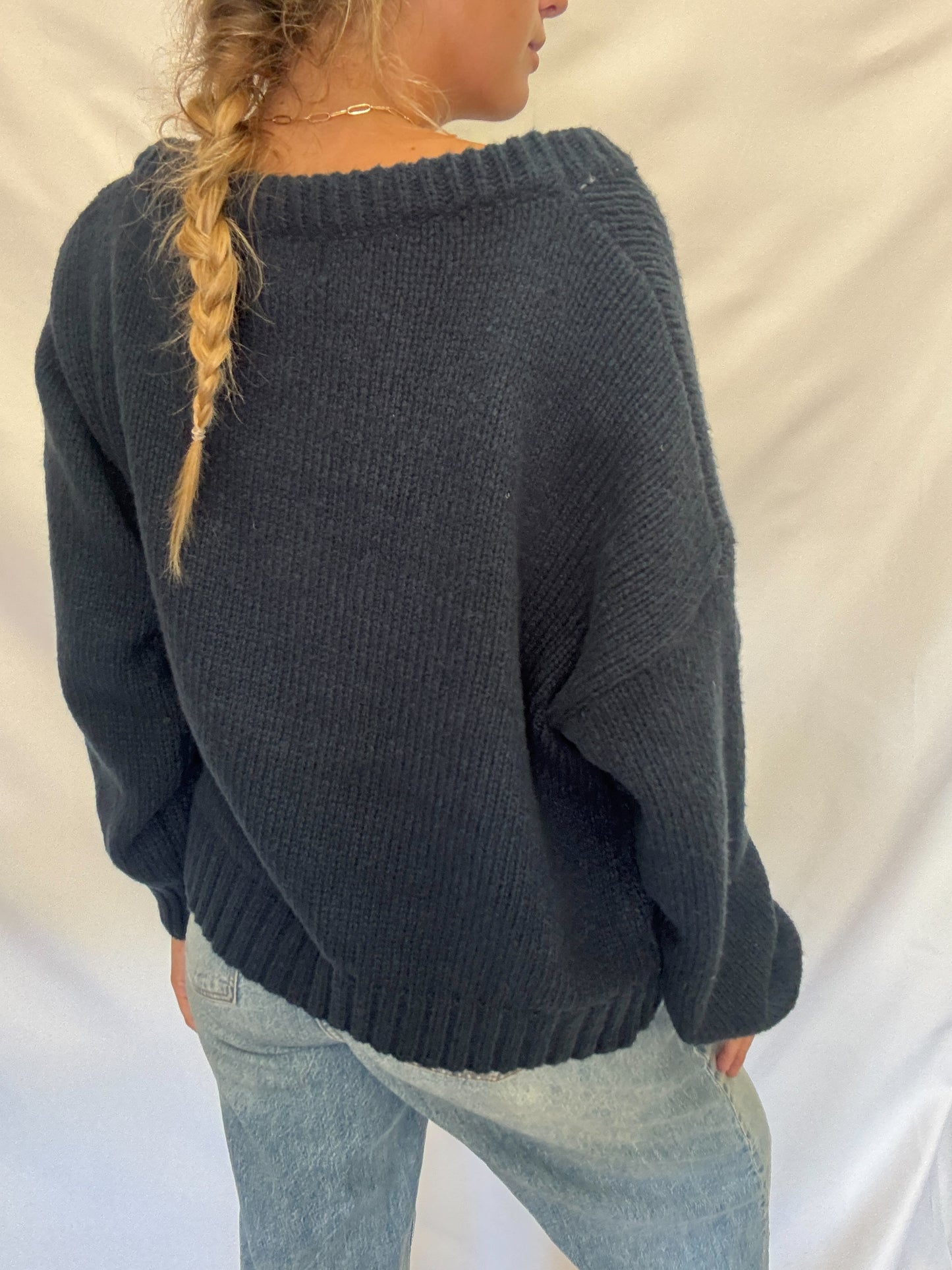 Off The Shoulder USA Flag Sweater