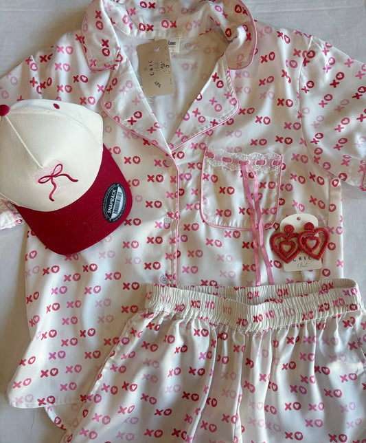 WHITE XOXO pj set